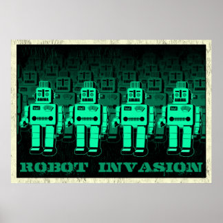 Poster invasion de robots vintages