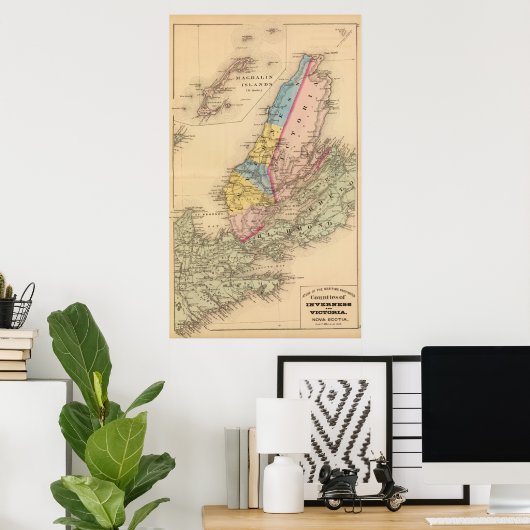 Poster Inverness, comtés de Victoria, NS (Bureau à domicile)