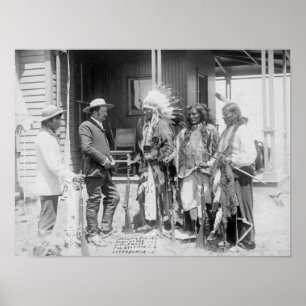 Poster Inverse d'hommes de Cheyenne avec le blanc