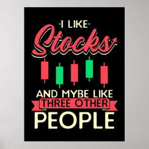 Poster Investisseur J'Aime Les Stocks