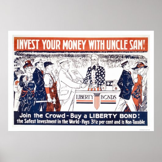 Poster Investissez votre argent avec Oncle Sam (Devant)