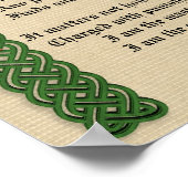 Poster Invictus, poème victorien Celtic Knots et croix (Coin)