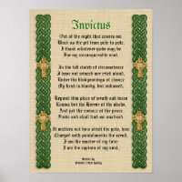 Invictus, poème victorien Celtic Knots et croix