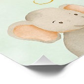 Poster Invitation à une Baby Shower | Arc-en-ciel | Éléph (Coin)