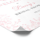 Poster Invitation à une Baby Shower avec un ruban rose (Coin)