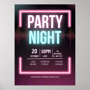 Poster Invitation à une fête de musique, Flyer de soirée