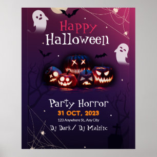 Poster Invitation à une fête d'Halloween, Fête d'Horreur