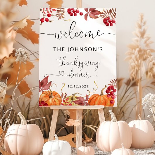 Poster Invitation au dîner de Thanksgiving