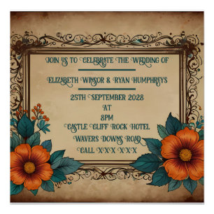 Poster Invitation carte postale