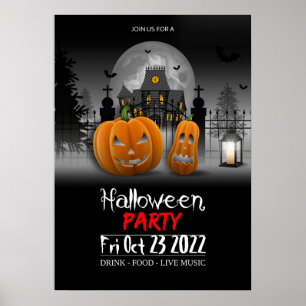 Poster Invitation d'affiche de la fête d'Halloween