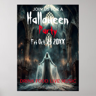 Poster Invitation d'affiche de la fête d'Halloween