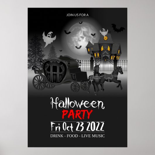 Poster Invitation d'affiche de la fête d'Halloween (Devant)