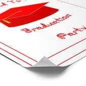 Poster Invitation de diplôme Casquette rouge imprimable (Coin)