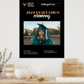 Poster Invitation de diplôme Faire-part de troisième cycl (Cuisine)