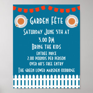 Poster Invitation de Garden Fete
