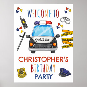 Poster Invitation de la police fête d'anniversaire