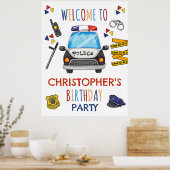 Poster Invitation de la police fête d'anniversaire (Cuisine)