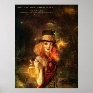 Poster Invitation de March Hare's Tea -the Hatter
