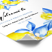 Poster Invitation de mariage floral au citron italien (Coin)