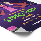 Poster Invitation d'Halloween modifiable, fête d'Hallowee (Coin)