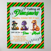 Poster Invitation du parti Halloween Dinosaur Dino-Mash (Devant)