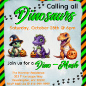 Poster Invitation du parti Halloween Dinosaur Dino-Mash