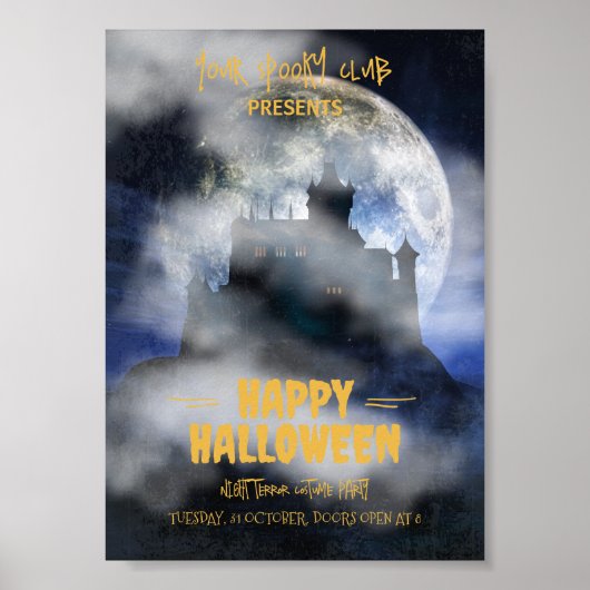 Poster Invitation Halloween épouvantable, Fête Halloween (Devant)