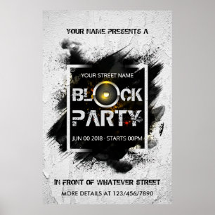 Poster Invitation personnalisée Bloc partie