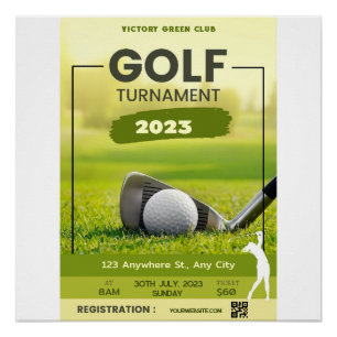 Poster Invitation Tournoi de golf Personnaliser