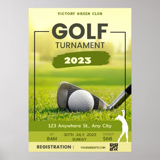 Poster Invitation Tournoi de golf Personnaliser (Devant)