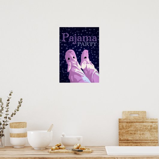 Poster invitations à la fête du pyjama : nuit (Cuisine)