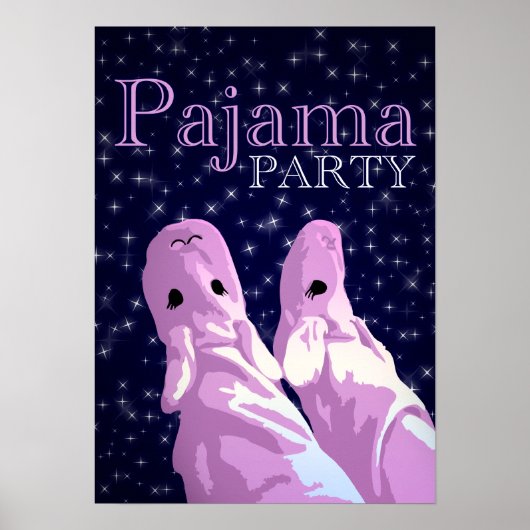 Poster invitations à la fête du pyjama : nuit (Devant)