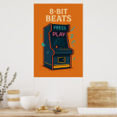 Poster Invite 23, Beats 8 bits, Vintage (Cuisine)