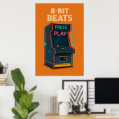 Poster Invite 23, Beats 8 bits, Vintage (Bureau à domicile)