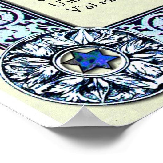 Poster Invocation angélique | Hébreu, anglais (Coin)