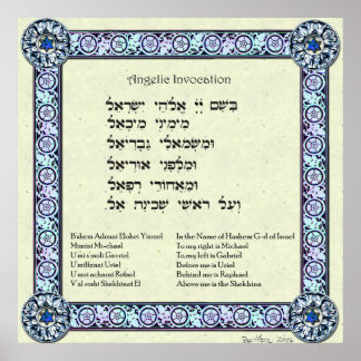 Poster Invocation angélique | Hébreu, anglais