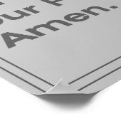 Poster Invocation Pour Les Bénédictions Alimentaires (Coin)