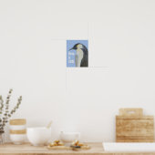 Poster inzake klimaatverandering in keizer Penguin (Keuken)