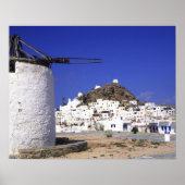 Poster Ios, Grèce. Beau et croustillant, blanc et (Devant)