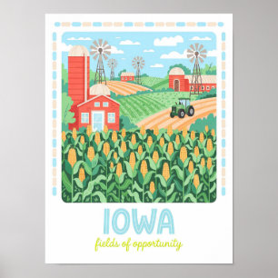 Poster Iowa Champs d'opportunité USA Summer Travel