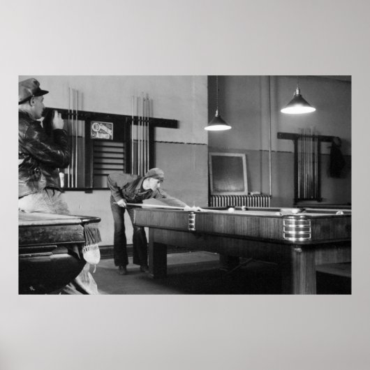 Poster Iowa Pool Hall, 1940 (Devant)
