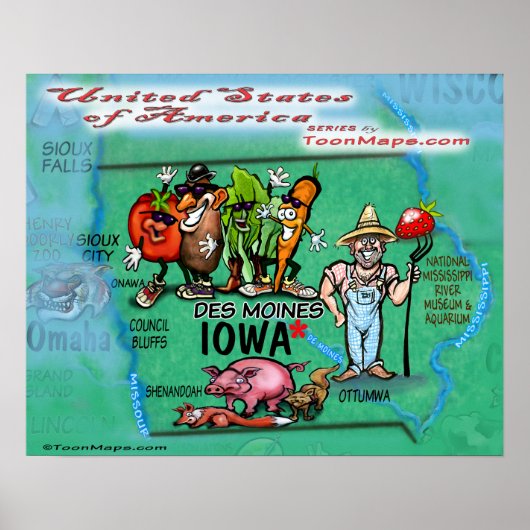 Poster Iowa USA (Devant)