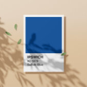 Poster Ipswich Suffolk Bleu - Bordure blanche
