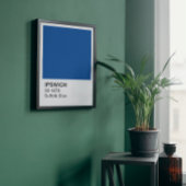 Poster Ipswich Suffolk Bleu - Bordure blanche