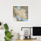Poster Iran Carte détaillée 1991 (Bureau à domicile)