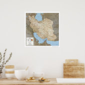 Poster Iran Carte détaillée 1991 (Cuisine)
