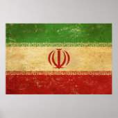 Poster Iran - Drapeau Vintage (Devant)