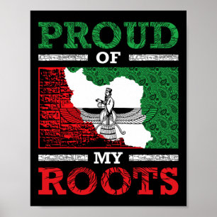 Poster Iran Iranien Persan Irani Drapeau Iran Racines Far