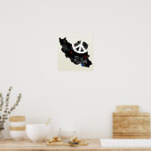 Poster Iran Trendy Peace Sign with Irani map (Cuisine)