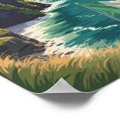 Poster Ireland Cliffs of Moher Illustration Travel Art (Coin)